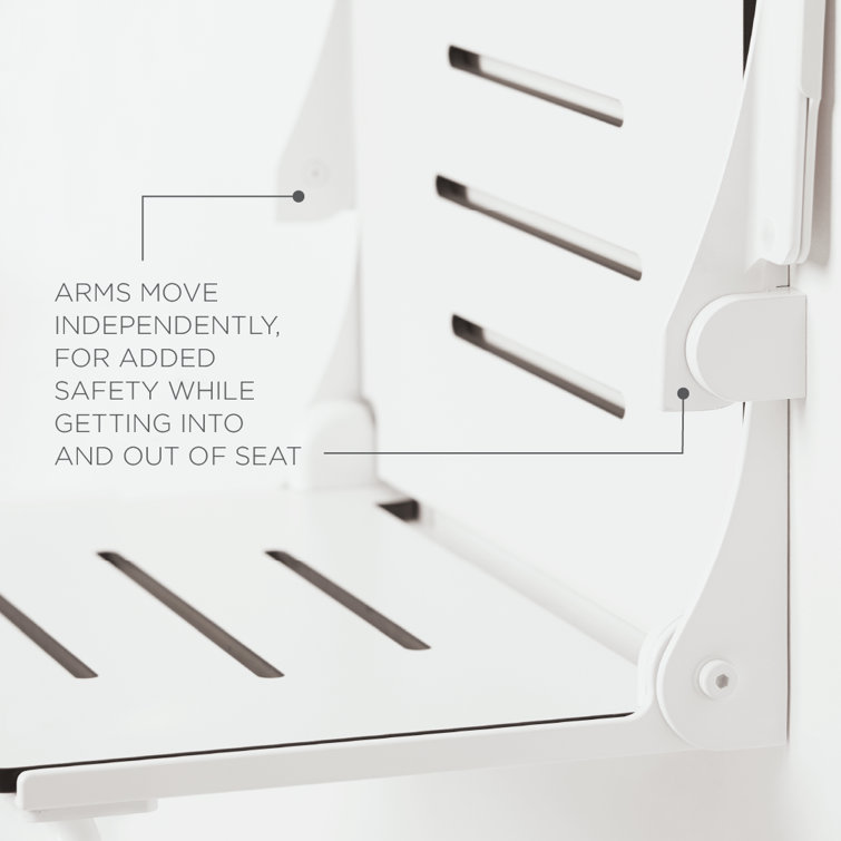 White Matte Heavy Duty Folding Wall Mount Shower Seat