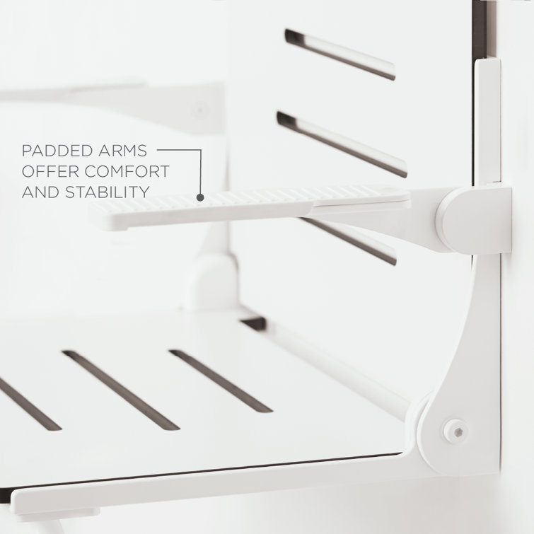 White Matte Heavy Duty Folding Wall Mount Shower Seat