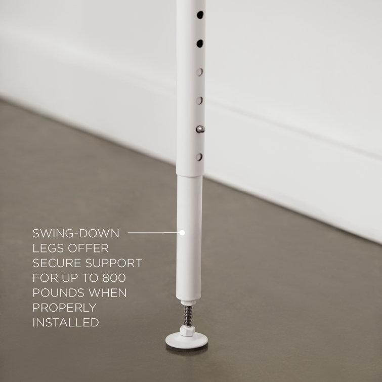 White Matte Heavy Duty Folding Wall Mount Shower Seat