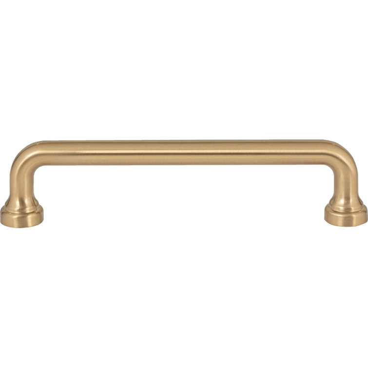 Warm Brass 5-Inch Modern Bar Handle with Mounting Hardware