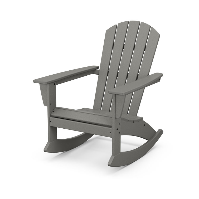 Slate Gray Polypropylene Nautical Adirondack Rocking Chair