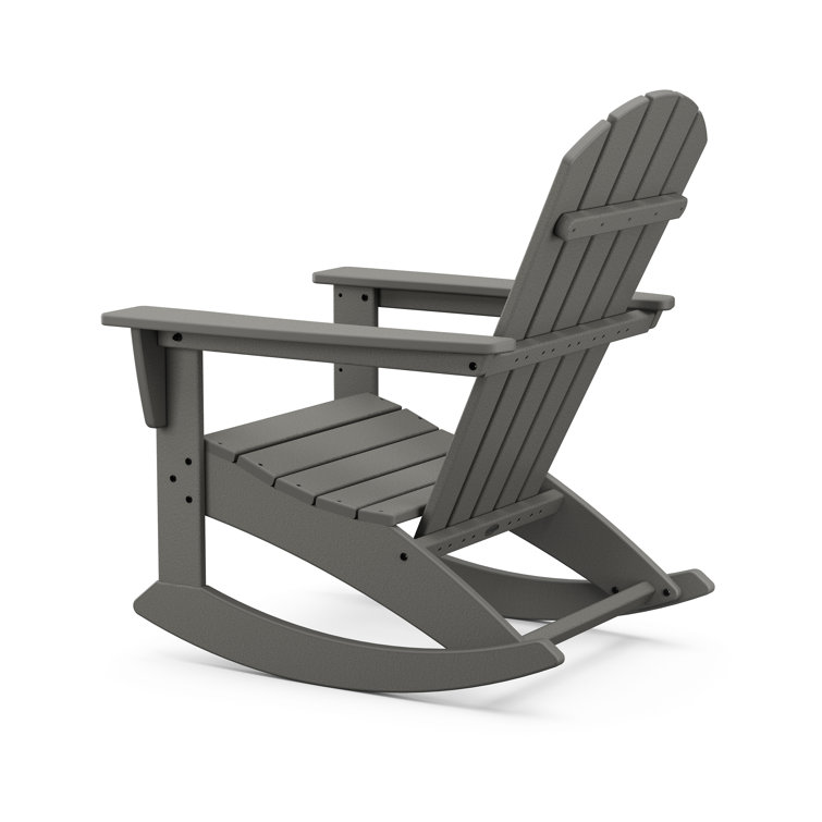 Slate Gray Polypropylene Nautical Adirondack Rocking Chair