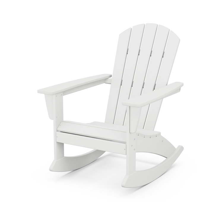 White Polypropylene Nautical Adirondack Rocking Chair