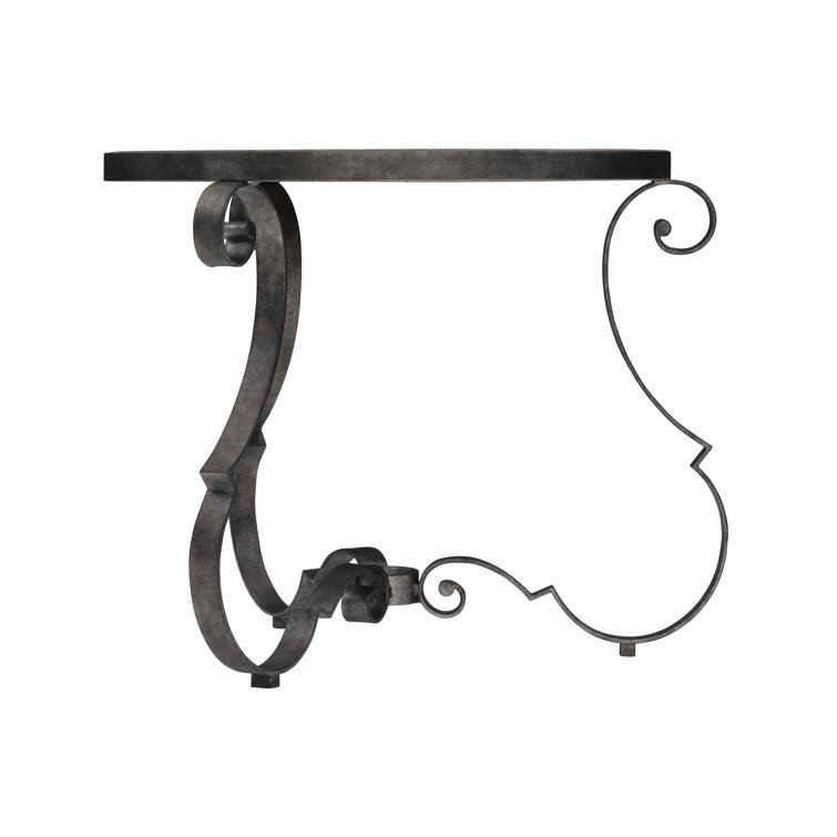 Traditional Criollo Wood & Textured Carbone Metal Round Side Table