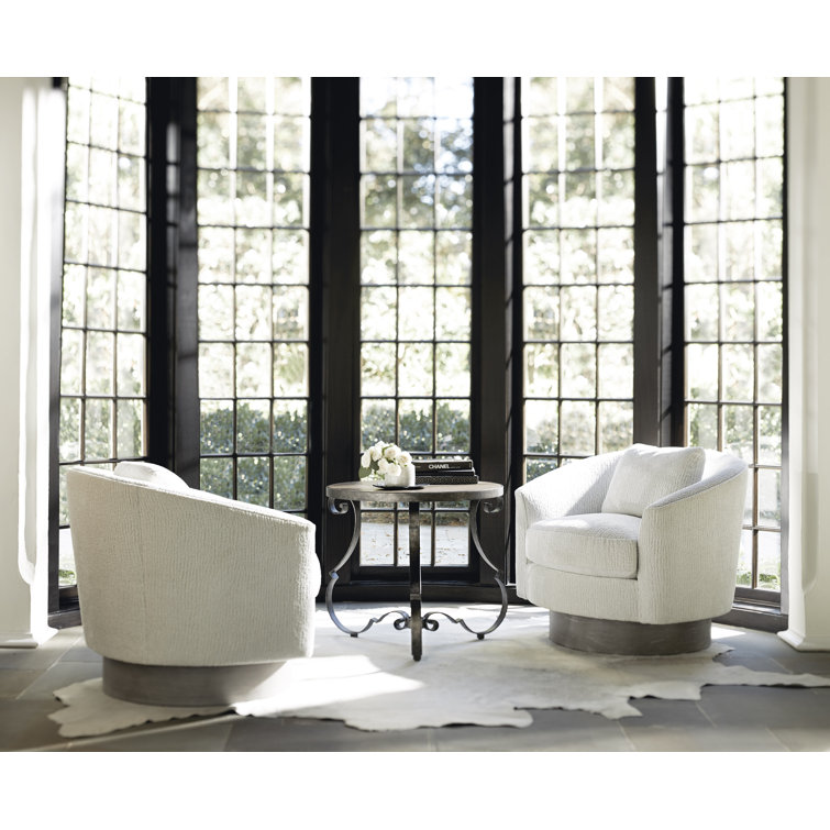 Traditional Criollo Wood & Textured Carbone Metal Round Side Table