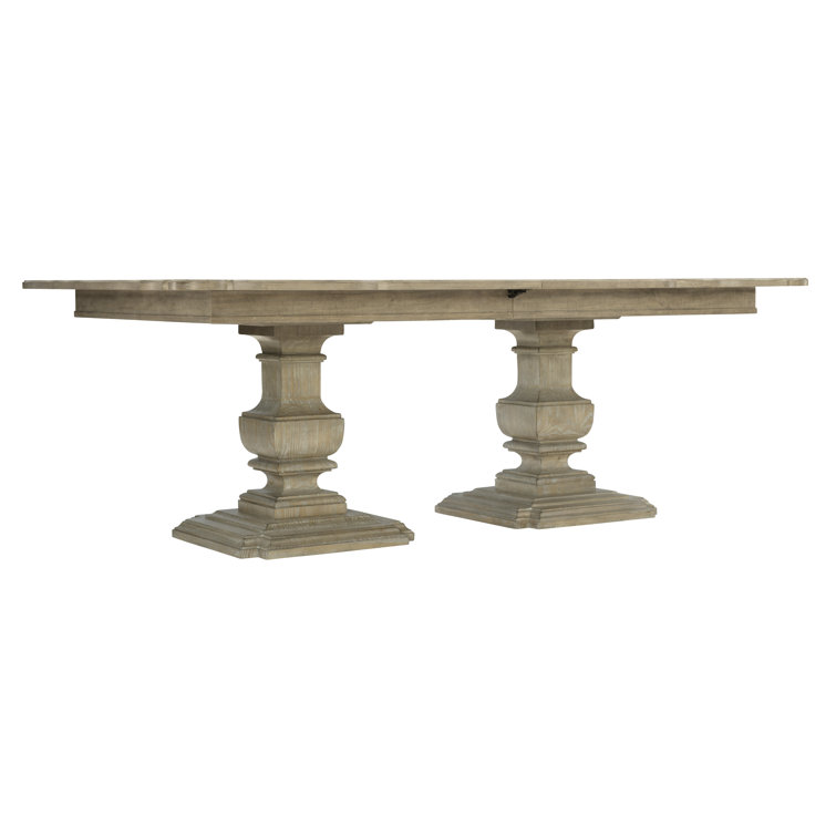 Reclaimed Pine Extendable Rectangular Dining Table in Rustic Brown