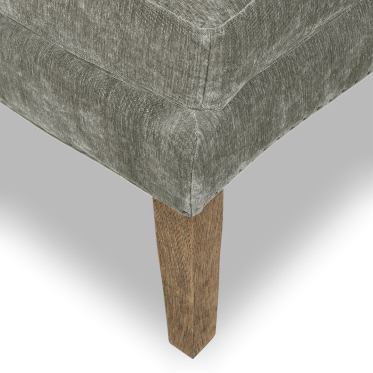 Smoke Gray Velvet Barrel Accent Chair with Manufactured Wood Legs