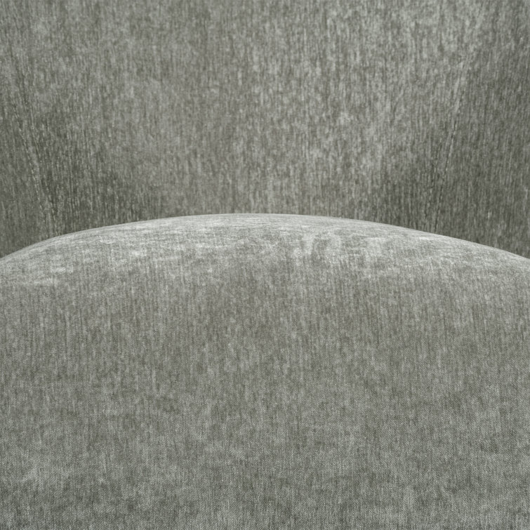 Smoke Gray Velvet Barrel Accent Chair with Manufactured Wood Legs