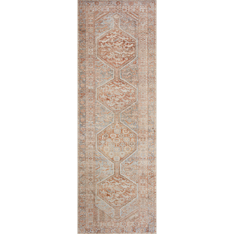 Vintage Charm Gray Easy-Care Synthetic Area Rug 2'x5'