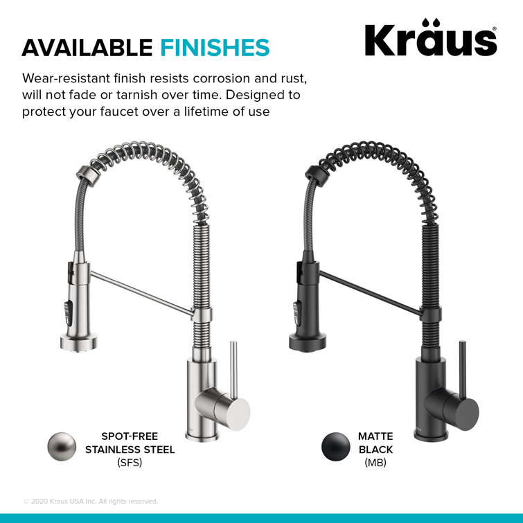 Matte Black Commercial Style Pull-Down Kitchen Faucet with Spray