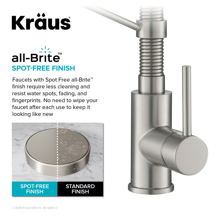 Chrome Commercial Style Pull-Down Kitchen Faucet with Drinking Water Dispenser