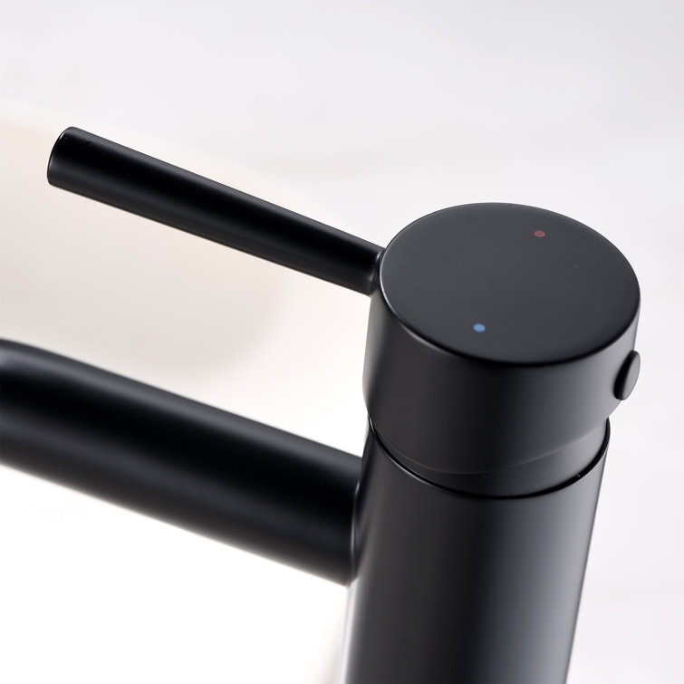 Luxier Matte Black Modern Vessel Bathroom Faucet with Drain Assembly