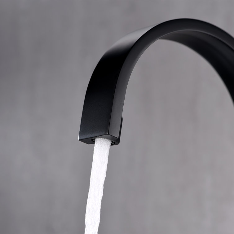 Matte Black Modern Widespread Bathroom Faucet with Pop-Up Drain