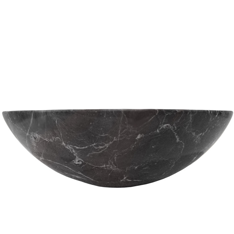 17'' Black Marble Circular Above-Counter Vessel Sink
