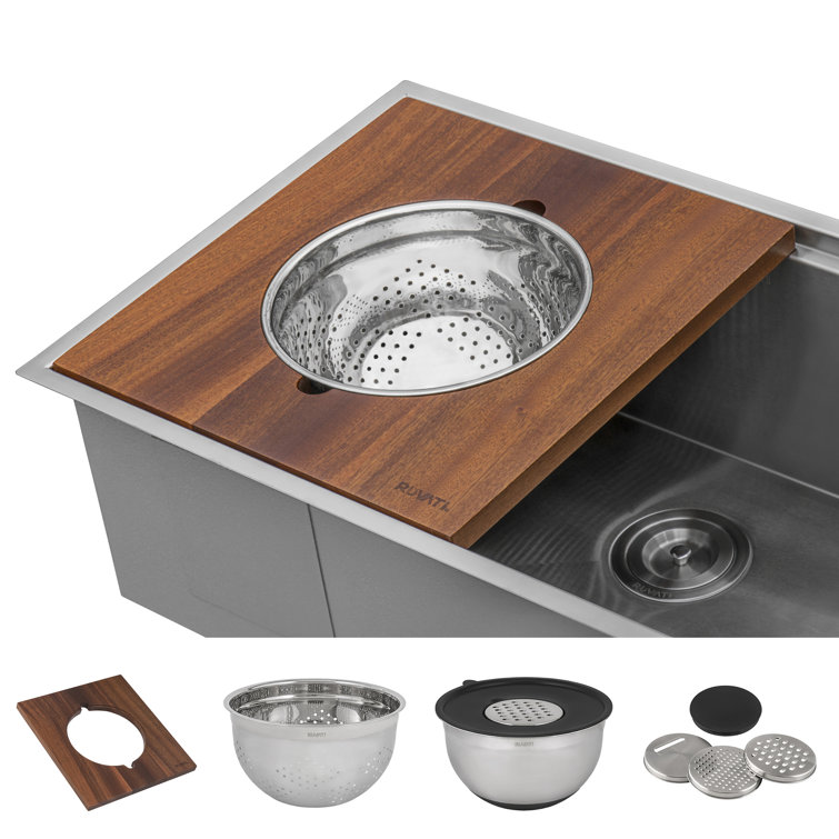 45-Inch Stainless Steel Apron-Front Workstation Kitchen Sink with Accessories