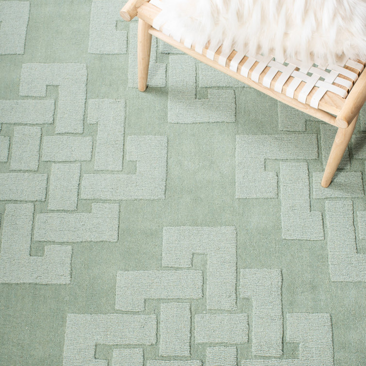 Sea Anemone Tufted Wool 27"x7" Handmade Runner Rug