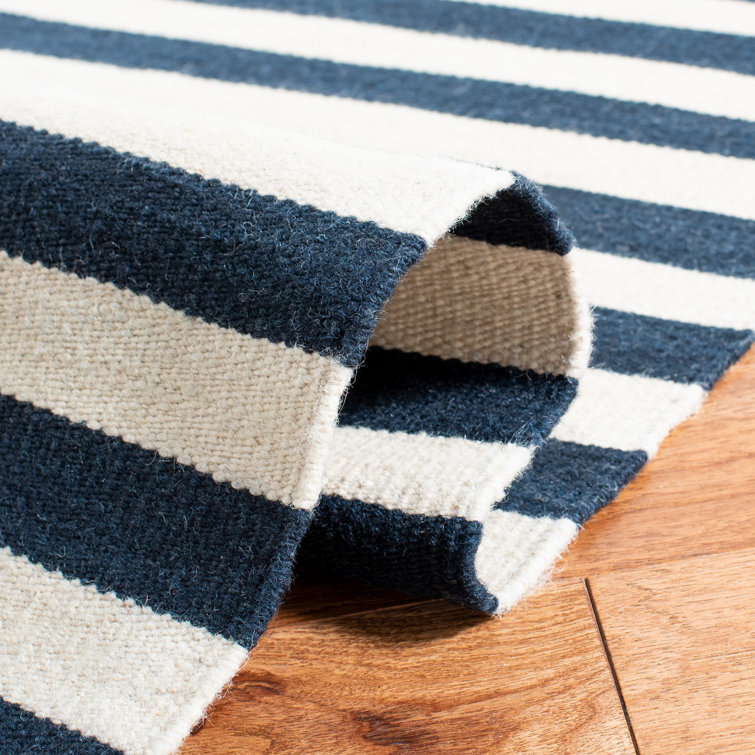 Cinder Stripe Hand-Woven Wool 9' x 12' Area Rug
