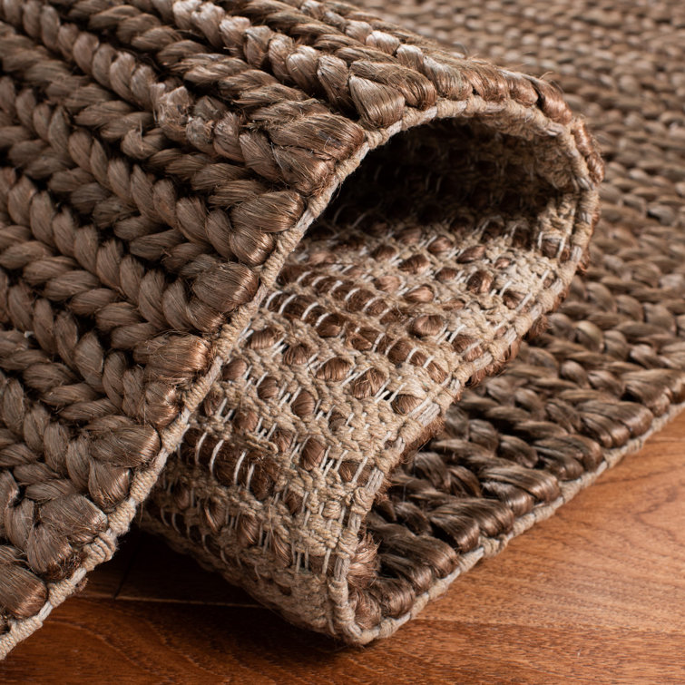 Hand-Knotted Ponderosa Weave 80% Jute 20% Cotton Walnut Rectangular Rug