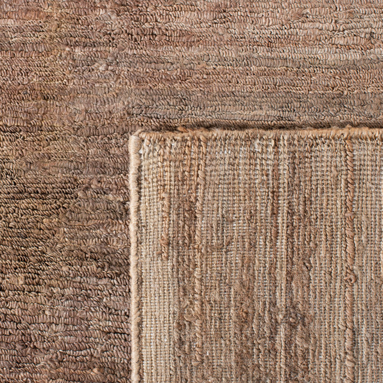 Hand-Knotted Stripe Wool Area Rug in Neutral Tobacco, 4' x 6'