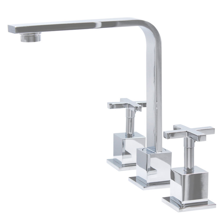 Chrome Modern Widespread 2-Handle Bathroom Faucet
