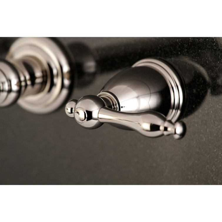 Polished Nickel Traditional Wall Mount Bathroom Faucet