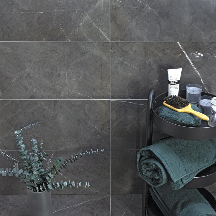 Grace Dark Gray Polished Large Format Porcelain Tile