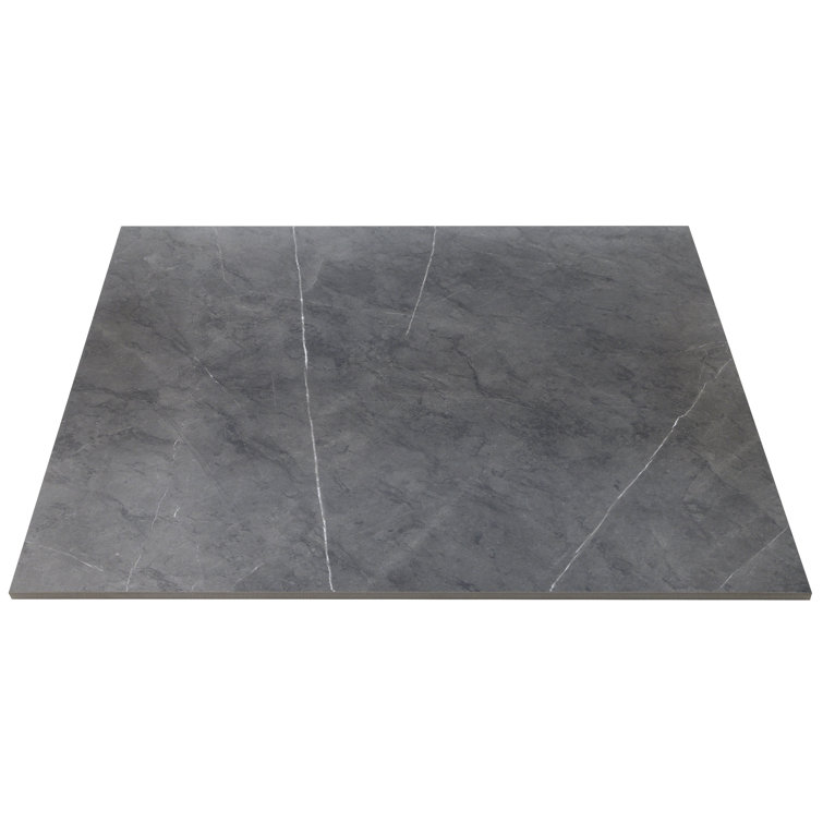 Grace Large Format Dark Gray Polished Porcelain Marble Look Tile