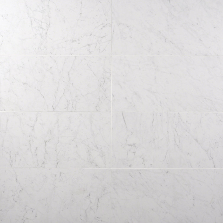 Large Format White Porcelain Marble Look Floor and Wall Tile