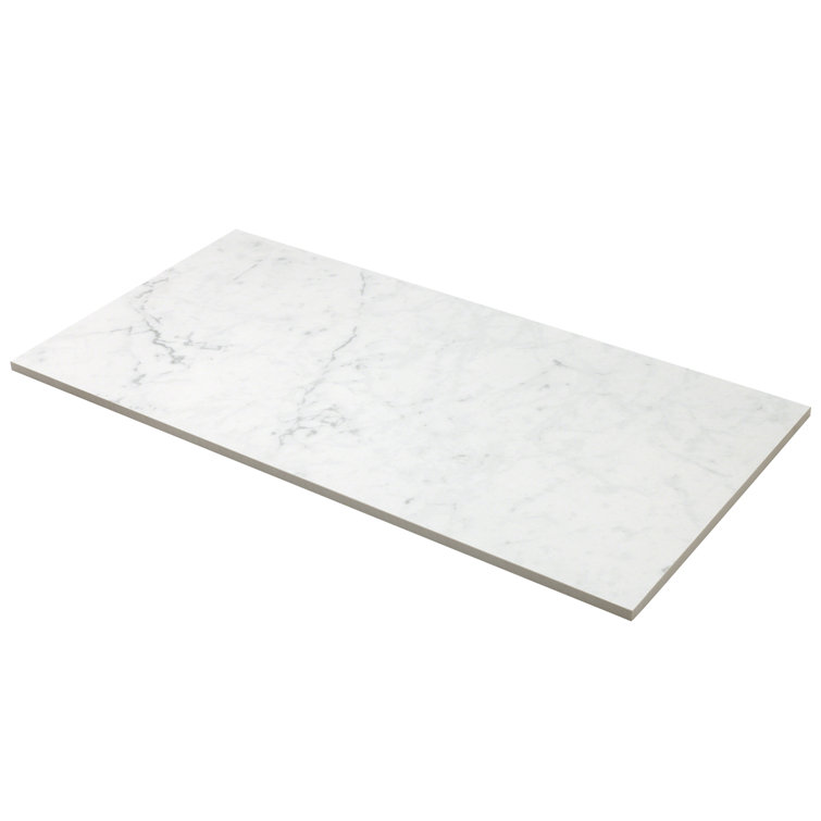 Large Format White Porcelain Marble Look Floor and Wall Tile