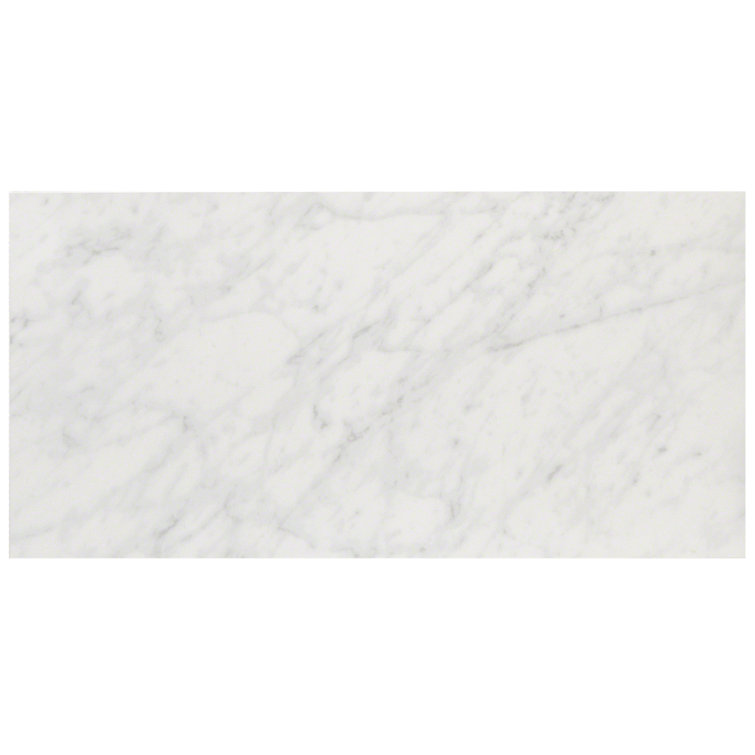 Grace 12" x 24" Polished White Porcelain Marble Look Tile