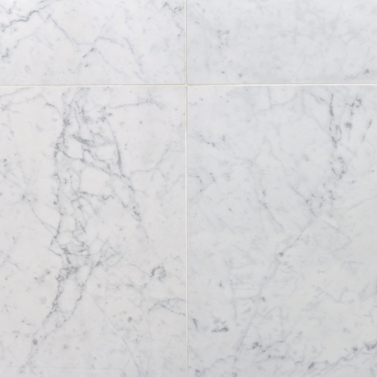Bianco 24" x 24" Polished Porcelain Marble Look Tile