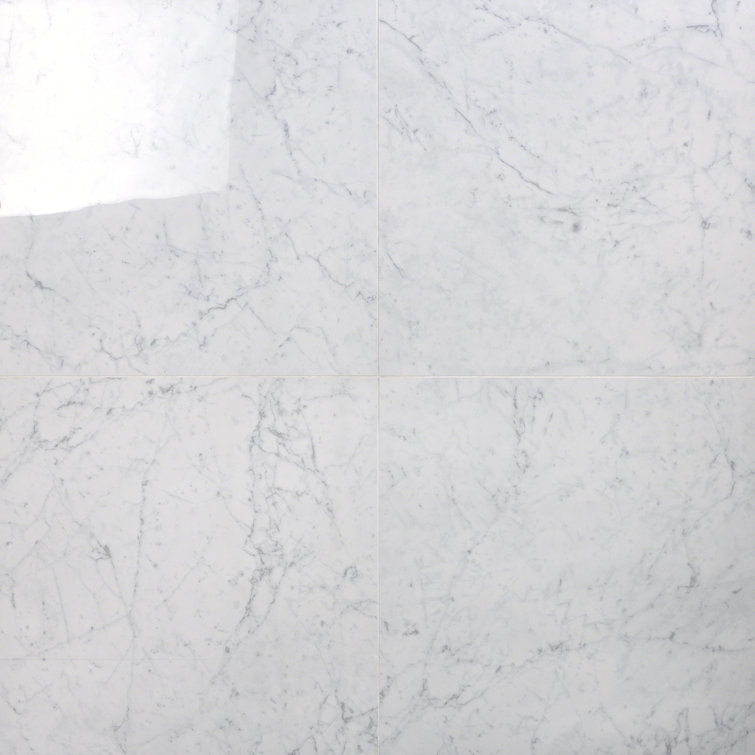 Bianco 24" x 24" Polished Porcelain Marble Look Tile