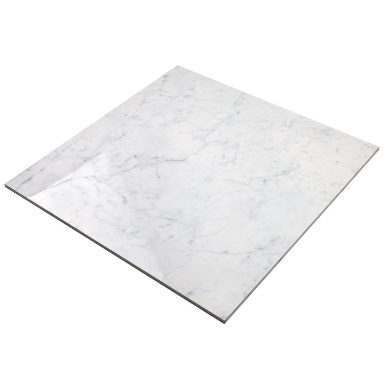 Bianco 24" x 24" Polished Porcelain Marble Look Tile