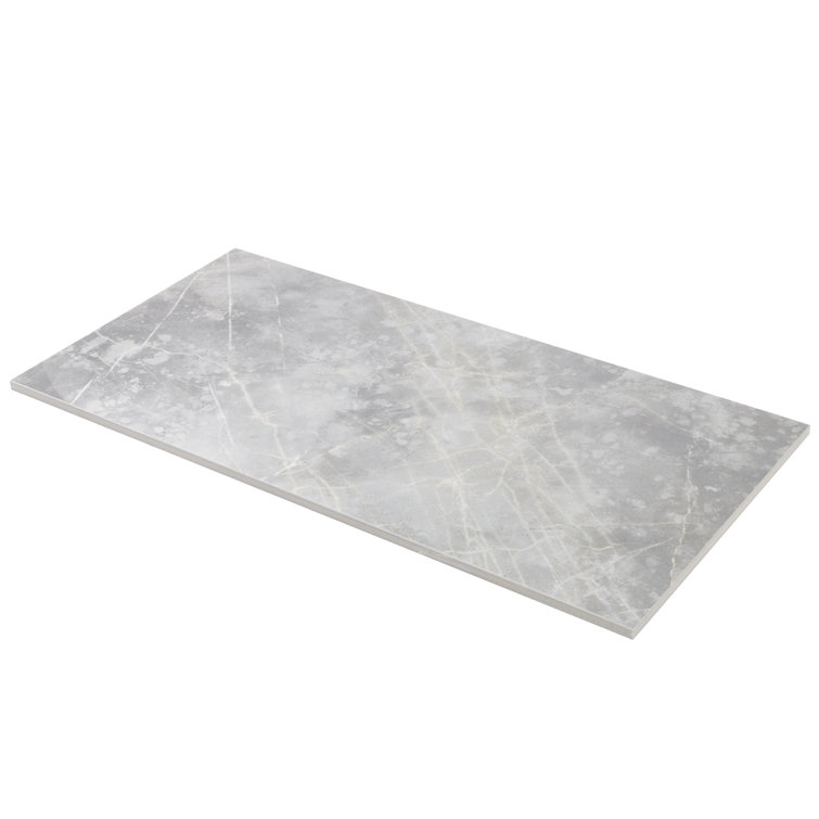 Grace 12" x 24" Matte Gray Porcelain Marble Look Tile