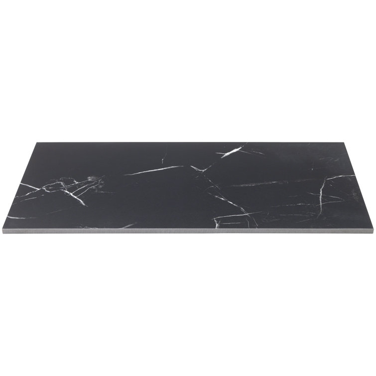 Grace Matte Black 12" x 24" Porcelain Marble-Look Tile