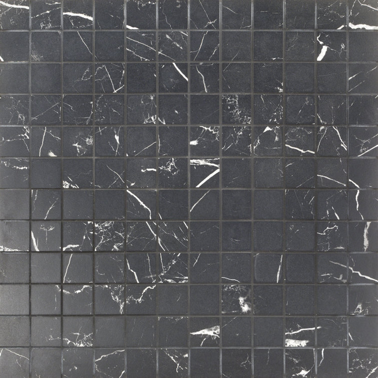 Grace Black Matte Porcelain Mosaic Tile for Floors and Walls