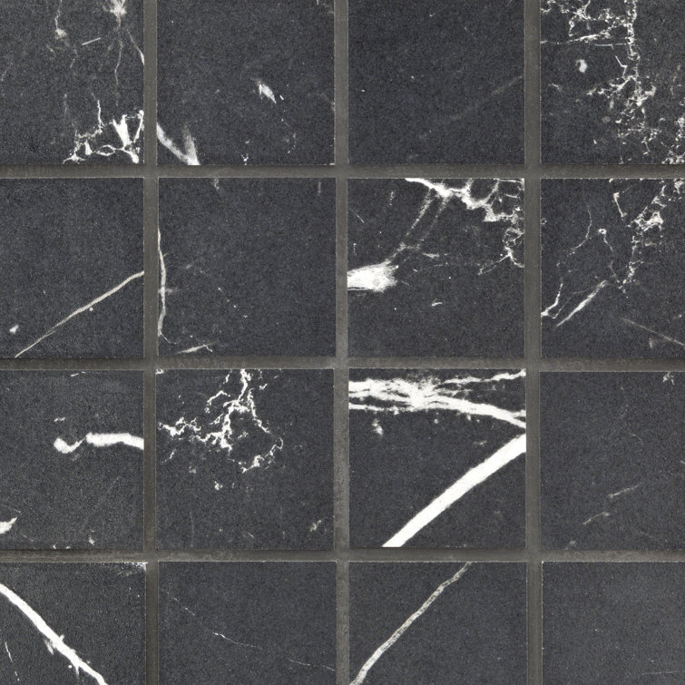 Grace Black Matte Porcelain Mosaic Tile for Floors and Walls