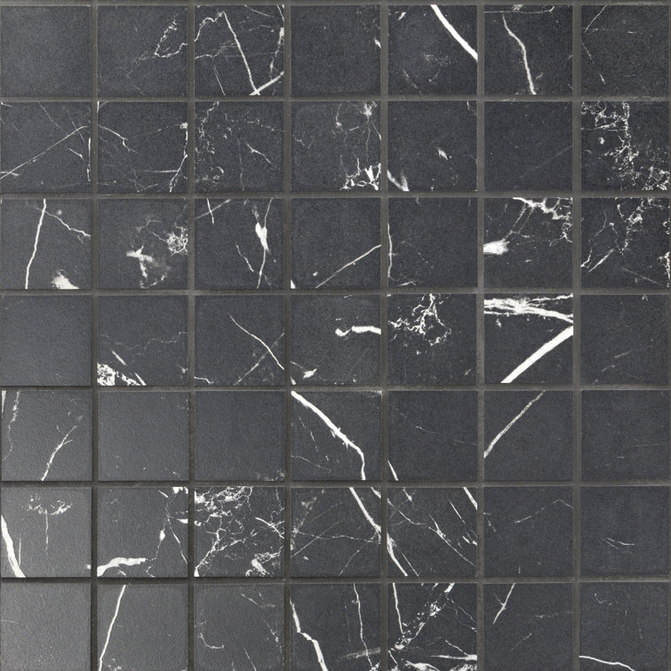 Grace Black Matte Porcelain Mosaic Tile for Floors and Walls