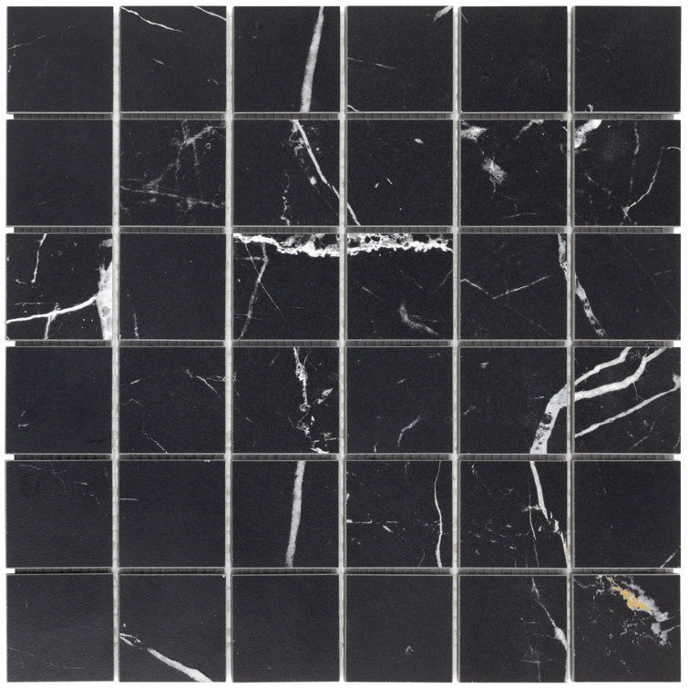 Grace Black Matte Porcelain Mosaic Tile for Floors and Walls