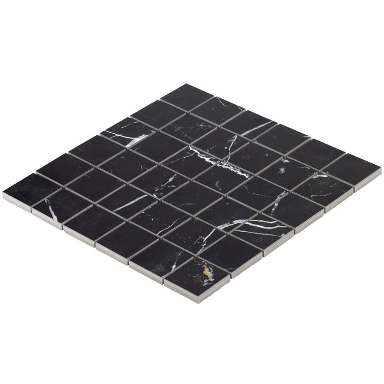 Grace Black Matte Porcelain Mosaic Tile for Floors and Walls