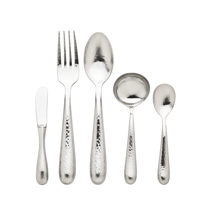 Matte Satin Silver Stainless Steel 5-Piece Hostess Set
