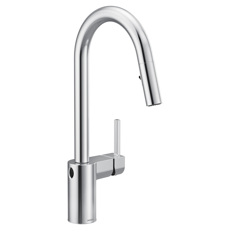 Chrome Modern Pull-Down Kitchen Faucet with Motion Sensor