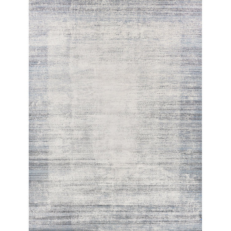 Hand-Knotted Blue Silk 8' x 10' Rectangular Rug