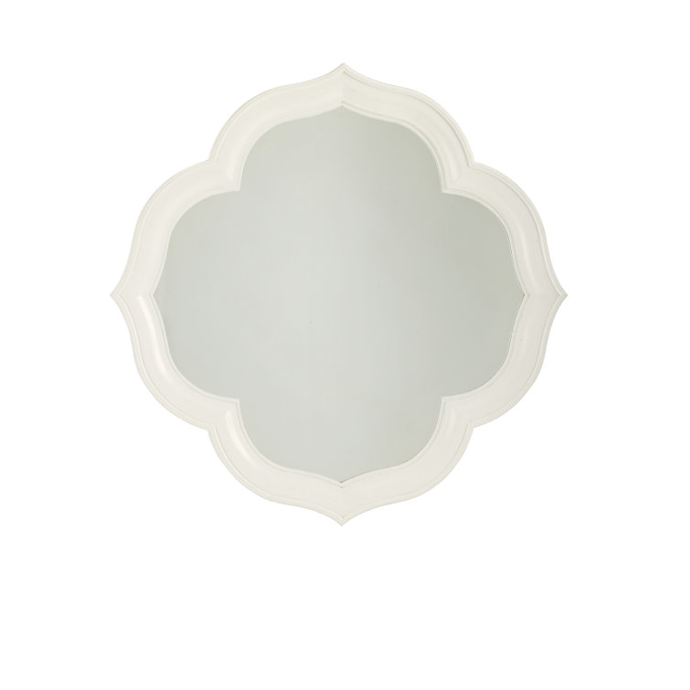 Ivory Key 44" White Symmetrical Wood Accent Mirror