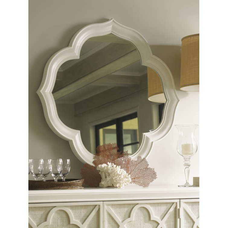 Ivory Key 44" White Symmetrical Wood Accent Mirror