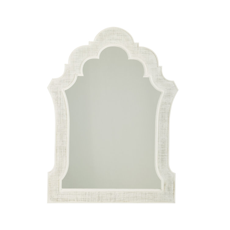 Ivory Key White Transitional Rectangular Wood Dresser Mirror
