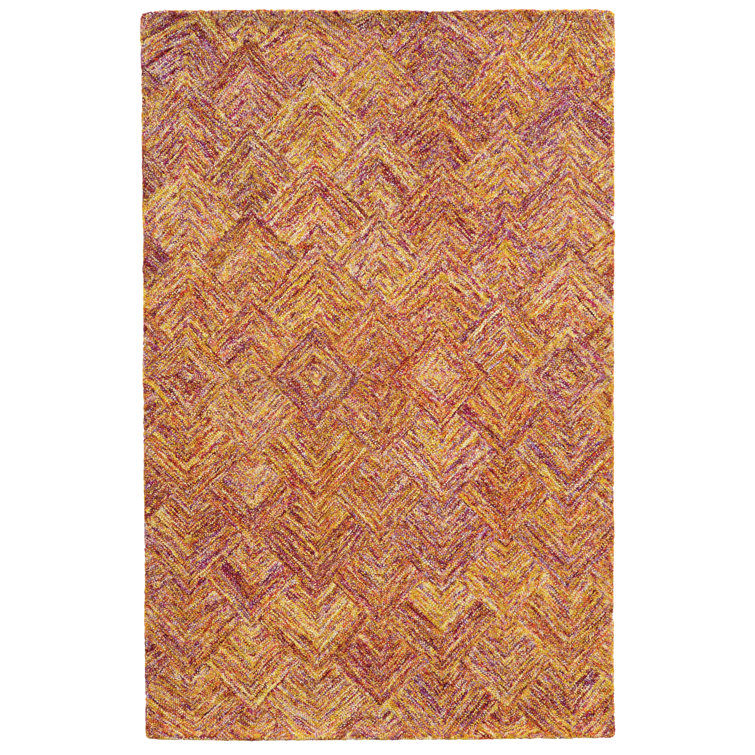 Ivory Geometric Handmade Tufted Wool Area Rug, 10' x 13'