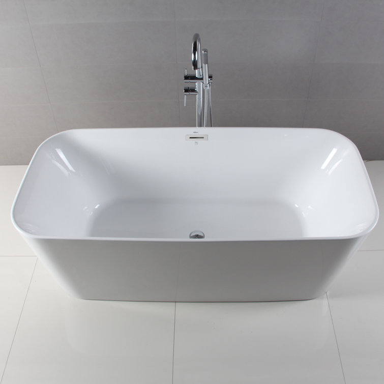 Shangri-La 67" Glossy White Acrylic Freestanding Bathtub