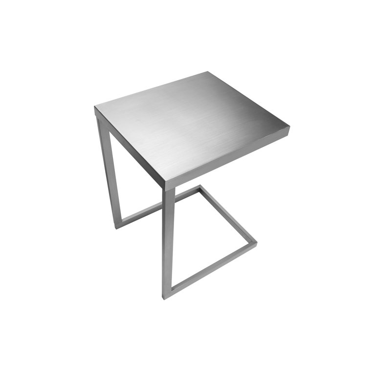 Silver Metal Modern Cantilever End Table