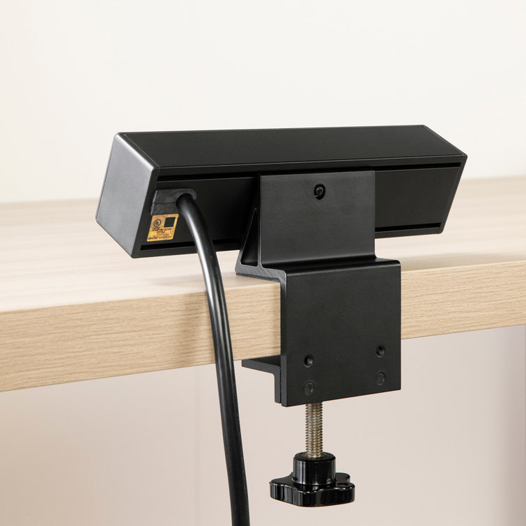 Soft Elm and Matte Black L-Shaped Computer Desk with Power Outlet